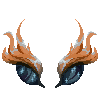 pixel art badge of two starry space-filled eyes and copper-colored eyebrows reminiscent of the Nouveaumancers' appearance, linking to their hatchery thread